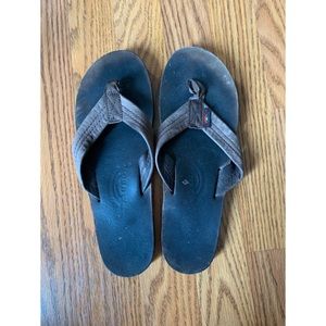 Brown Rainbow Flip Flops